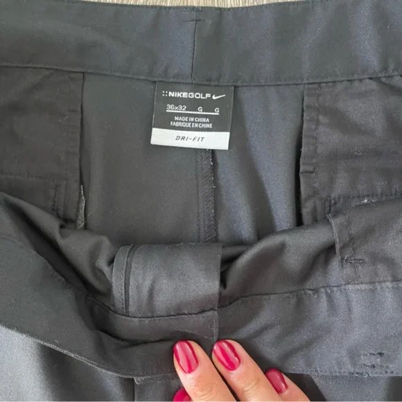 NIKE Golf Dri-Fit Men's Black Pants Flat Front Pockets Size 36x32 - Picture 5 of 7